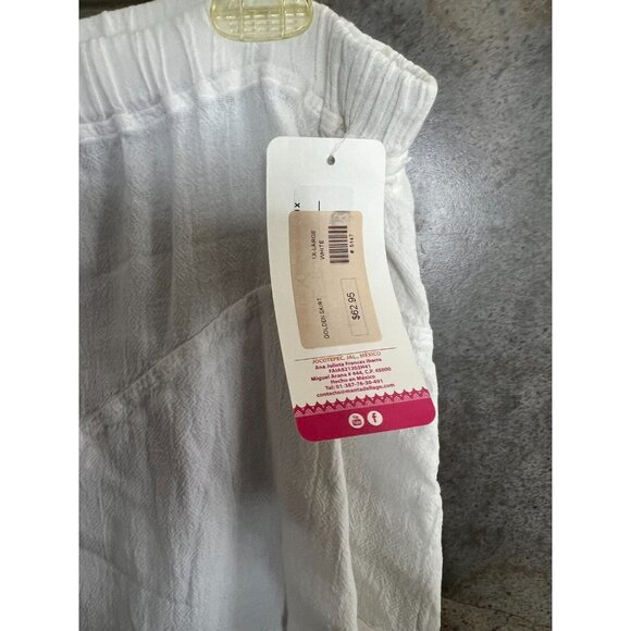 Manta Del Lago Gauze Skirt Women XL Pull On NWT Lot of 2 Beach White Green - Picture 12 of 14